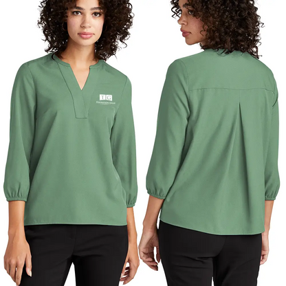 Mercer + Metttle Ladies Stretch Crepe 3/4-Sleeve Blouse